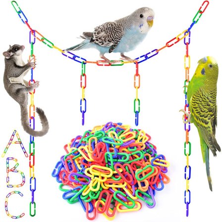 560 plastlenkede fugler, blandet farge regnbue DIY C-formet c