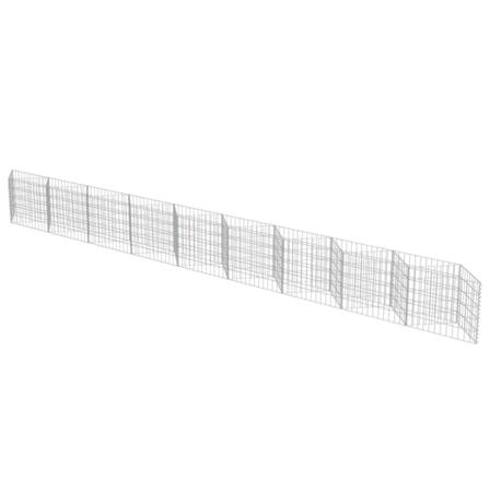 Vidaxl Gabionmur I Galvaniserat Stål 630x30x50 Cm Silver