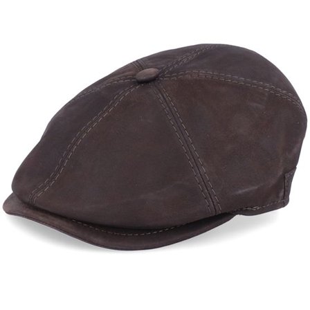 MJM Hats - Brun flatcap Keps - Rebel Nappa Wax Brown Flat Cap @ Hatstore