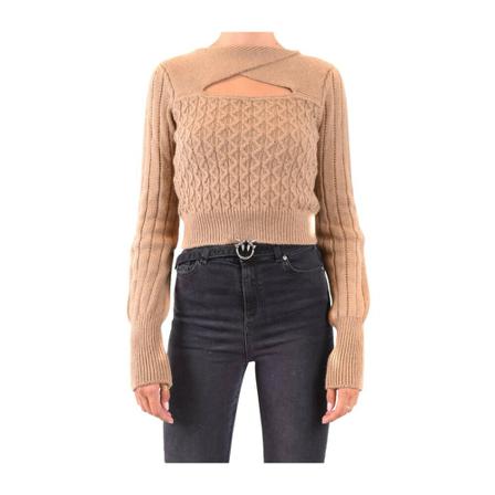 Pinko Stickat beige, Dam Stickade tröjor & koftor, Dam, Storlek: M