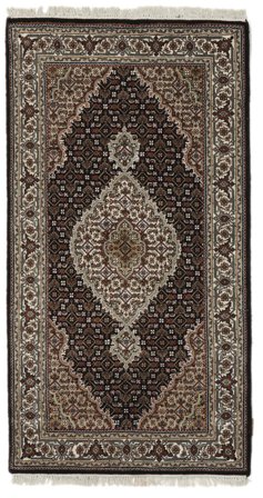 Tabriz Royal Tæppe Orientalsk Sort/Brun (Uld, Indien)