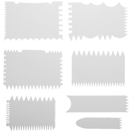 7 stk. akrylmalingsskraber DIY maleri kunstskraber bølgedesign skrabere