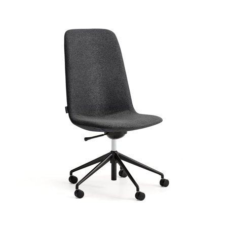 Chair LANGLEY, mid-height seat, wheeled, black/anthracite