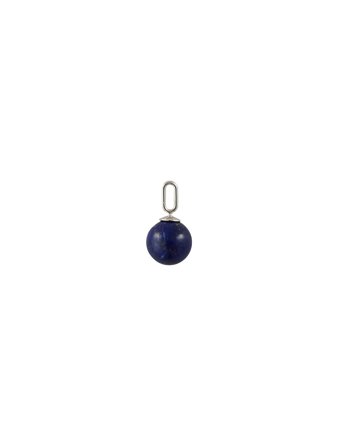 St Drop Charm 8 Mm Silver Blue Design Letters