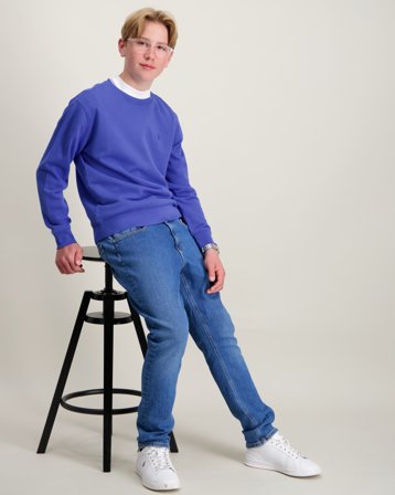 Polo Ralph Lauren French Terry Sweatshirt Bleu Pulls Garçon - Kids Brand Store