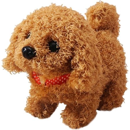 Simuleret elektrisk sød hvalp, der kan gå og gø, med modificeret hale der vifter, simuleret plysplysdyr hund