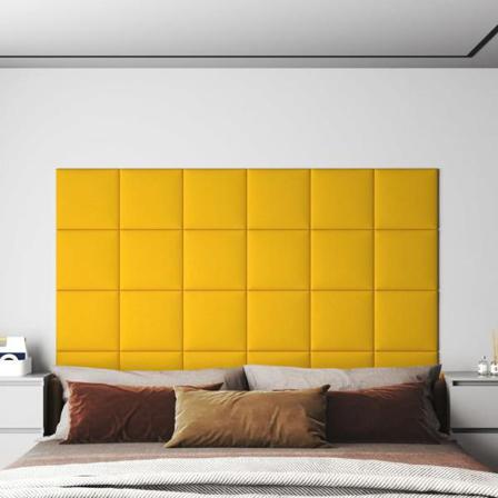 Vidaxl Väggpaneler 12 St Gul 30x30 Cm Sammet 1,08 M² Gul