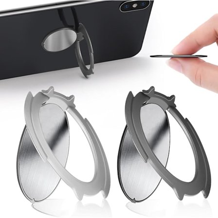 2 st metall mobiltelefonring, ultratunn 1,8 mm mobiltelefonring