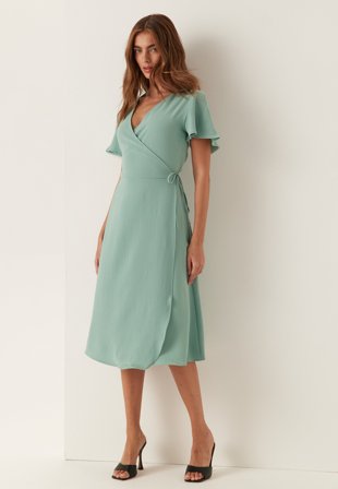 VILA - Vilovie S/S Wrap Midi Dress