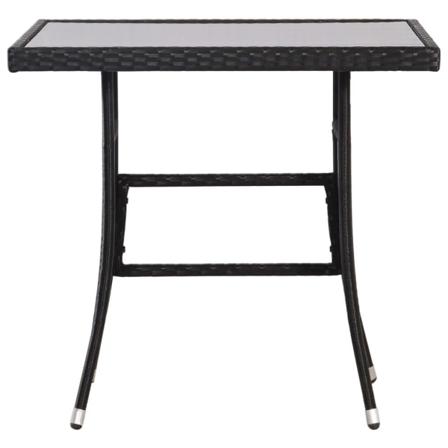 Vidaxl Trädgårdsbord Svart 80x80x74 Cm Konstrotting Svart