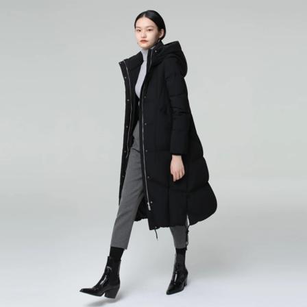 Dampendlarstil lång sammetsmode varm kappa B00144188 dunjacka Black 8056 190