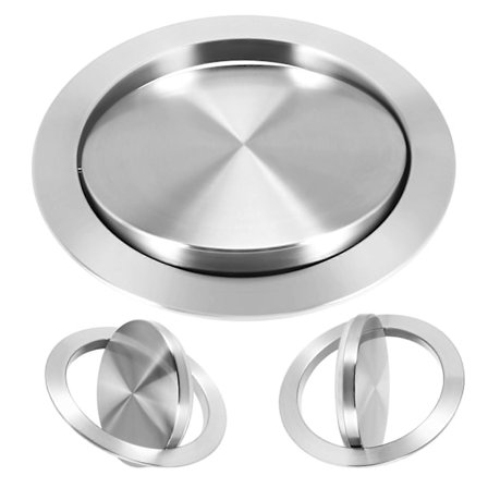 Rostfritt stål soplucka lock soptunnalock infälld inbyggd balans svänglucka soplock för K