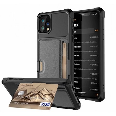iPhone 12 Pro Stöttåligt Skal med Kortfack Solid V2