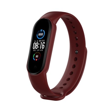 Xiaomi Mi Band 5 hållbar klockarmband - vinröd