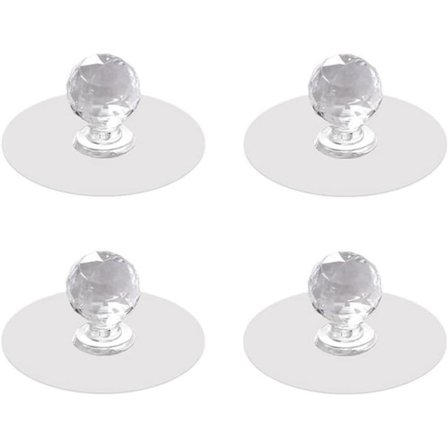 4 stycken (transparent) självhäftande knoppar, skåpshandtag