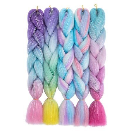 24 tommer Fletning Hårforlængelser Syntetisk Ombre Hæklet Fletninger Hår DIY Jumbo Fletning til Kvinder {DB}