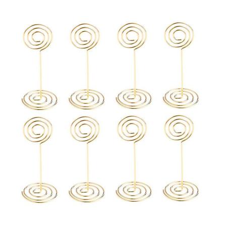 24 stk Runde Fotoholder Stativ Bordnummerholdere Plass Papir Meny Klipp For Bryllup (gull)Gull Golden 24pcs