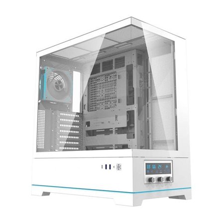 Darkflash DY451 PRO datamaskinkasse (hvit) + 1 vifte