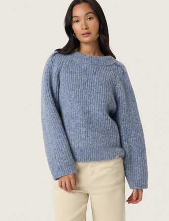 Soaked in Luxury Slpleoni Pullover - Blue - L