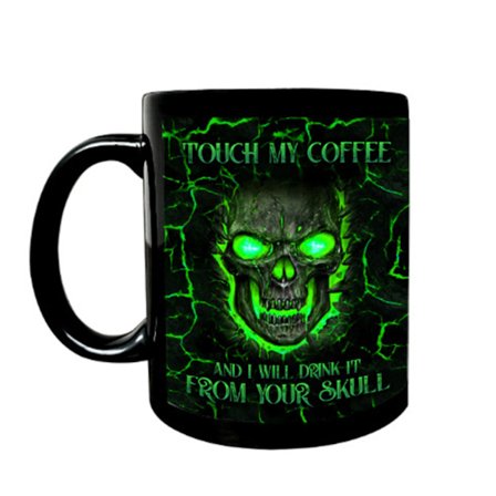 Funny Touch kaffekrus My Coffee I'll Drink It Skull 11oz Keramisk tekop til mænd Kvinder Halloween julefødselsdagsgave