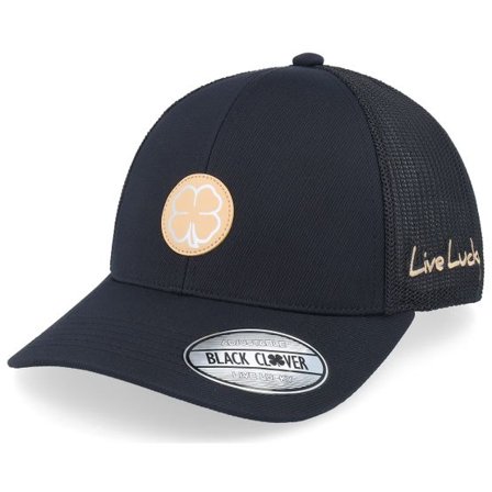 Black Clover - Svart trucker Keps - Sharp Luck 14 Black Hat W White Mesh W Patch Trucker @ Hatstore