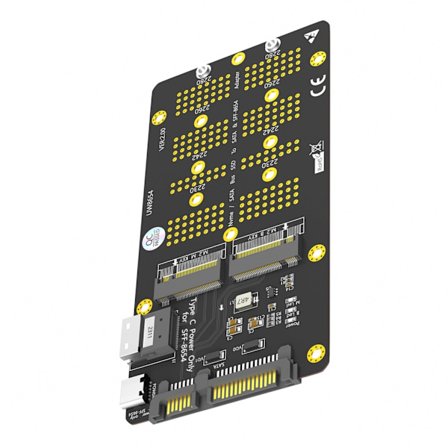 Useita M.2 NVMe - SATA3- ja SFF8654-liitäntäadaptereita tehokkaaseen tiedonkäsittelyyn