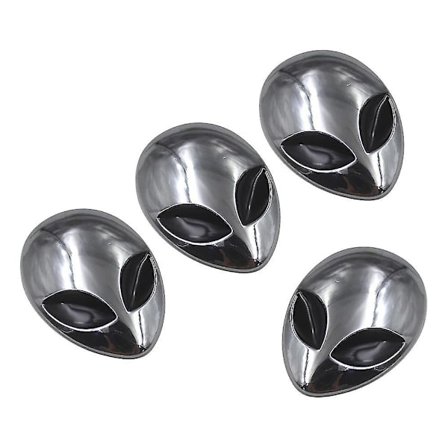 Metallisk Alien Hode Badge Klistremerke, Bil Metall Personlig Alien Klistremerke