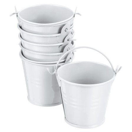 2"x2" Lille Metalspand, 6 Pak Farverige Spande Søde Slik Tiny Dekorative Spande med Håndtag til Håndværk Festartikler