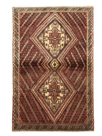 Handgeknüpft Persischer Afshar Shahre Babak Teppich 103X155 Braun/Schwarz