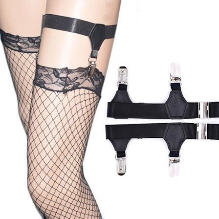 Justerbare Strømpebånd Enkelt Strømpeholder Suspender Bøjle Bælte Hold Op Skridsikre 2 stk./sæt