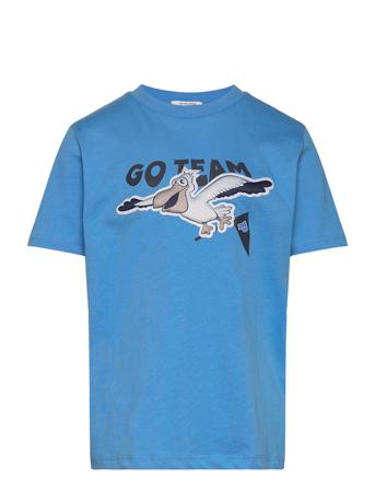 Printed T-Shirt T-shirts Short-sleeved Blå Tom Tailor*Betinget Tilbud