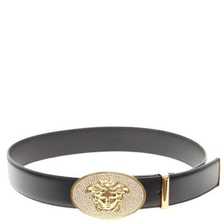 Versace Pre-owned, Pre-owned Leather belts Zwart, Dames, Maat:ONE Size