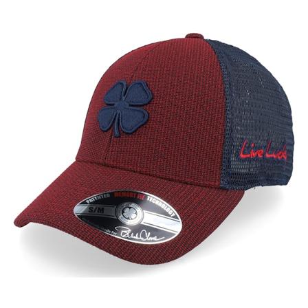 Black Clover - Punainen flexfit Lippis - Midway 3 Red W Navy Mesh W Navy Clover Trucker @ Hatstore