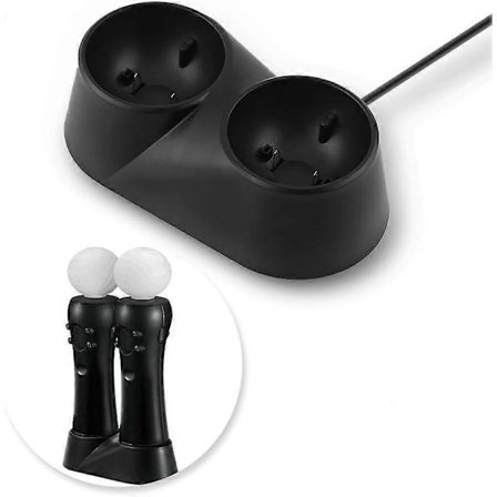 Ladestasjon for PS4 VR og VR Move bevegelseskontrollere, dobbel ladestasjon for PS Move-kontrollere [DB]