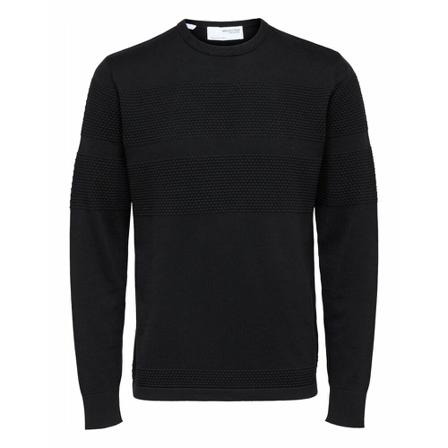 Selected Homme - Stickade Tröjor - Svart - Herr - Storlek: S, Herr, Storlek: S