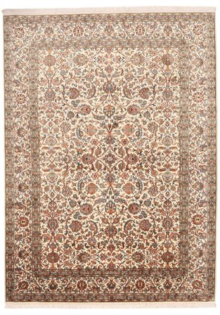 157X216 Tappeto Orientale Kashmir Puri Di Seta Beige/Arancione (Seta, India)