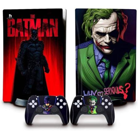 Bat Man & Joker -liimakalvo - Yhteensopiva PS5:n kanssa - Kansi konsolin mukauttamiseen - Irrotettava vinyylifilmi - HD-laatu (levy, tumma) Style18