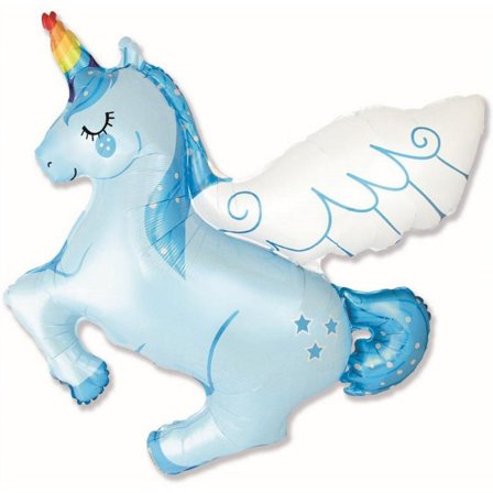 Folieballong Enhörning Blå 61cm - Baby Shower Dekoration - Enhörning Kalas Dekoration - Kalaslagret.se