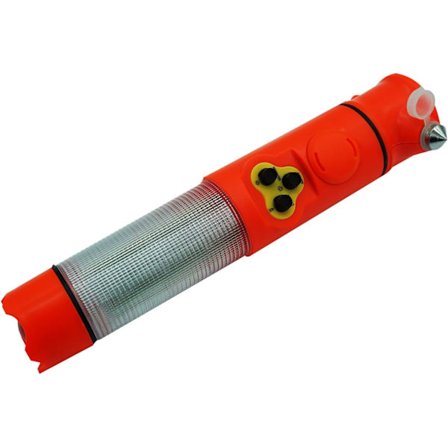 5-i-1 bilnød sikkerhetsverktøy nødblinkende lyssignal lommelykt setebelte kutter og glass vindusvisker hammer magnetisk lampe lyd Ala[CP]