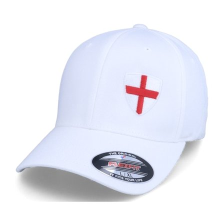 Forza - Vit flexfit Keps - England Flag Shield White Flexfit @ Hatstore