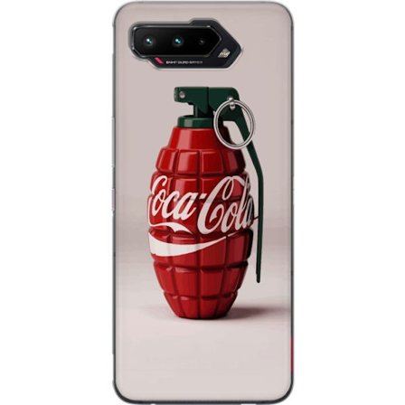 Kompatibelt Mobildeksel til Asus Asus ROG Phone 5 Kunstnerisk illustrasjon av Coca Cola granateple i rødt og grønt, pop art inspirert motiv med leke