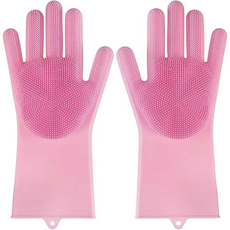 1 par rengøringshandsker - opvaskehandsker - pink