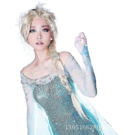 Kvinder paryk frosne prinsesse Elsa samme fletning hårcover W163