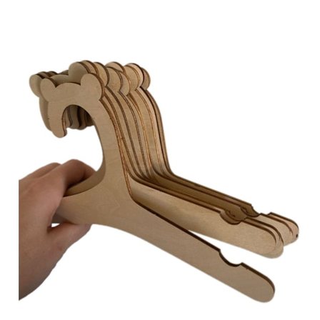 100 stk. Kleshengere i tre, naturlig trehenger for klær, ZQKLA