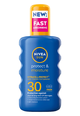 NIVEA Solskydd spray Protect & Moisture Sun SPF30 200 ml solvård Dam
