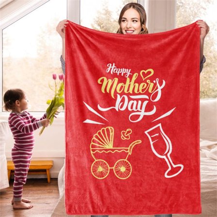 Pustende mykt polyesterpledd med tydelig trykk, lyse farger, maskinvaskbart for hjemmesofa 120x150cm BL327‐2