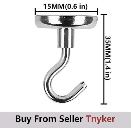 12 stk. magnetiske kroge, ekstra stærk magnet, til tag