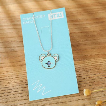 Bt21 Metal Alloy Necklace Bts Cartoon Hanging Ornament Gift For K-pop Fans