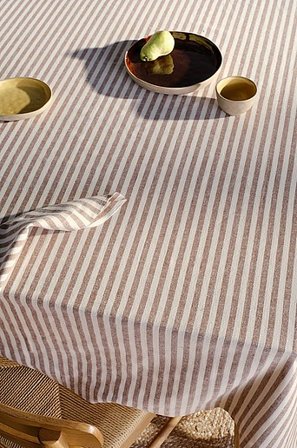 Jotex - Pöytäliina Ruskea/valkoinen Ruskea/valkoinen - HERIBERT - Osta Pöytäliinat Jotex