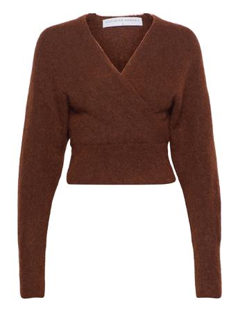 Soft Loose Wrap Sweater Brown Cathrine Hammel